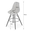 Chaises de cuisine/bar, lot de 2, Artool, Lamal, PP, bois, blanc et noir, 54x55x107,5 cm