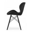 Sedia in stile scandinavo, Artool, Lago Velvet, velluto, legno, nero, 47x36x73,5 cm