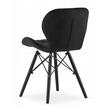 Sedia in stile scandinavo, Artool, Lago Velvet, velluto, legno, nero, 47x36x73,5 cm