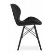 Sedia in stile scandinavo, Artool, Lago Velvet, velluto, legno, nero, 47x36x73,5 cm