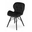 Sedia in stile scandinavo, Artool, Lago Velvet, velluto, legno, nero, 47x36x73,5 cm