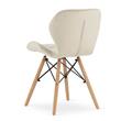 Sedia in stile scandinavo, Artool, Lago, velluto, legno, beige, 47x52x74 cm
