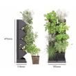 Vasi da fiori decorativi, modulari, antracite, 4x1 L, set da 4, 19,5x11,4x47,5 cm, Mini Cascade