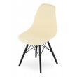 Sedia in stile scandinavo, Artool, Osaka, PP, legno, crema e nero, 46x54x81 cm