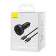 Baseus Autoladegerät-Set Digitalanzeige 140W Schnellladegerät PD, QC3.0, 1x USB, 1xTyp-C, Kabel inklusive Typ-C, 1m Schwarz