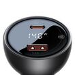 Baseus Autoladegerät-Set Digitalanzeige 140W Schnellladegerät PD, QC3.0, 1x USB, 1xTyp-C, Kabel inklusive Typ-C, 1m Schwarz