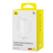 Cargador de red Baseus de 100 W, GaN6 Pro, 2 USB, 2 tipo C, 100 W, cable de tipo C a tipo C, 100 W, 20 V, 5 A, 1 m, blanco
