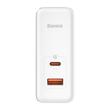 Baseus Network Charger Set 100W, GaN5 Pro Quick Charge, 1 x USB Type-C, cable Type-C to USB Type-C 100W, 1m, White