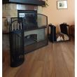  Set accessori per caminetto, supporto con 4 pezzi, acciaio, nero, 22x66 cm