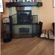  Set accessori per caminetto, supporto con 4 pezzi, acciaio, nero, 22x66 cm
