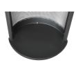  Set accessori per caminetto, supporto con 4 pezzi, acciaio, nero, 22x66 cm