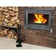 Juego de accesorios para chimenea, soporte de 3 piezas, acero, negro, 54 cm