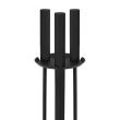 Juego de accesorios para chimenea, soporte de 3 piezas, acero, negro, 54 cm