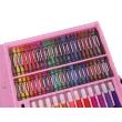 Set pittura e disegno per bambini, kit in plastica rosa, 168 pezzi