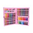 Set pittura e disegno per bambini, kit in plastica rosa, 168 pezzi