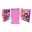 Set pittura e disegno per bambini, kit in plastica, rosa, 208 pezzi, 41x5x31 cm