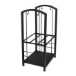 Set supporto legna per camino, 2 livelli, con 4 accessori 60 cm, acciaio, 40x30x73 cm