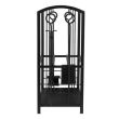 Set supporto legna per camino, 2 livelli, con 4 accessori 60 cm, acciaio, 40x30x73 cm