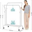 Mobile porta abiti con ruote per abiti, Artool, con ripiano per scarpe, acciaio, bianco, max 100 kg, 103,5x52,5x155 cm