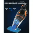 Aspirapolvere per auto ultra potente, potenza di aspirazione 13000Pa, ThiEYE, multifunzione wireless ricaricabile, 16V, batterie integrate 4x2200mAh, motore 120W, filtro in materiale lavabile