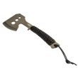 Ascia multifunzionale, manico in paracord, modello Survival, acciaio inossidabile, nero, NEO