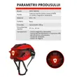 Casco protettivo da ciclismo da strada e MTB con visiera magnetica removibile, spia led con ricarica usb, aerodinamico, ultraleggero, canali di ventilazione, sistema di regolazione, taglia L (57-62 cm), EPS+PC, West Biking, rosso