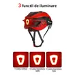 Casco protettivo da ciclismo da strada e MTB con visiera magnetica removibile, spia led con ricarica usb, aerodinamico, ultraleggero, canali di ventilazione, sistema di regolazione, taglia L (57-62 cm), EPS+PC, West Biking, rosso