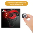Casco protettivo da ciclismo da strada e MTB con visiera magnetica removibile, spia led con ricarica usb, aerodinamico, ultraleggero, canali di ventilazione, sistema di regolazione, taglia L (57-62 cm), EPS+PC, West Biking, rosso