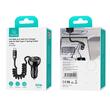Usams Car Charger Dual USB port and Type-C, Fast Charge Digital Display, PD, 60W, with Type-C cable, Black