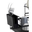 Dish dryer, drainer, kitchen, 2 levels, metal and plastic, black, 43x29x27 cm, Ruhhy
