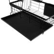 Dish dryer, drainer, kitchen, 2 levels, metal and plastic, black, 43x29x27 cm, Ruhhy