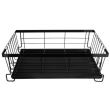 Dish dryer, drainer, kitchen, 2 levels, metal and plastic, black, 43x29x27 cm, Ruhhy