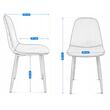 Kitchen/living room chair, Jumi, Vigo, velvet, metal, navy blue and natural, 44x52x85 cm