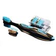 Uno spazzolino Gold placcato oro 24K, 3 ricariche Bleu, made in Italy, Limited Edition
