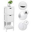 Mobile da bagno, Vasagle, pannello MDF, 1 ripiano, 2 cassetti, bianco, 30x30x89 cm