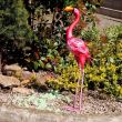 Garden decoration, metallic, flamingo, 14x24x65 cm