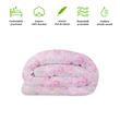 Trapunta invernale HappyNest, a fiori, lilla, 150x200 cm, con 30% piuma d'oca, fodera in cotone OEKO TEX