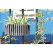 Fioriera decorativa, supporto in metallo, sistema di irrigazione, grigio, 38x18x16,2 cm, Boardee Fencycase W