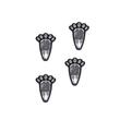 Solar garden lamp, Verk Group, animal footprint model, AA, 1.2 V, set of 4, 9x12 cm