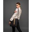 Urban Vanilla, Borsa in pelle strutturata con design lungo AMANDA, Nero/Beige