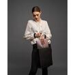 Urban Vanilla, Borsa in pelle strutturata con design lungo AMANDA, Nero/Beige