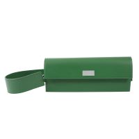 Borsa a tracolla e busta Rue Parisienne Paola, pregiata pelle naturale, verde, tracolla removibile, accessori argento
