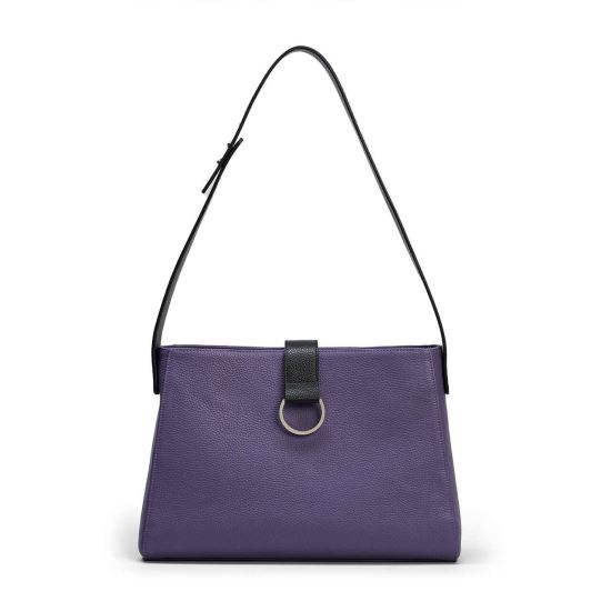 Urban Vanilla, Leather bag with adjustable strap MASHA, Purple
