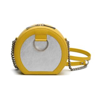 Urban Vanilla, Borsa a tracolla in pelle con tracolla a catena MACCA, Giallo