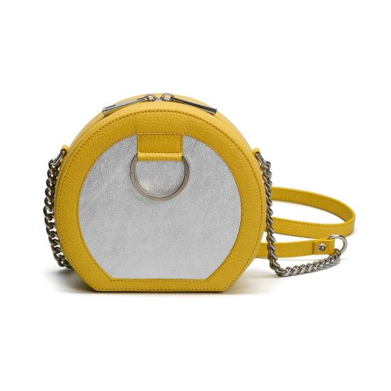Urban Vanilla, Bandolera de piel con correa de cadena MACCA, Amarillo