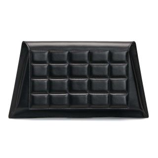 Urban Vanilla, Busta in pelle con coperchio trapuntato CIOCO, Nero