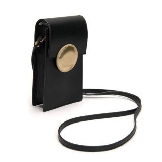 Urban Vanilla, Mini borsa a tracolla in pelle con cinturino Mini DOT, Nero