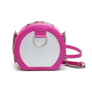 Urban Vanilla, Borsa a tracolla in pelle con catena MACCA, Rosa