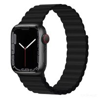 Cinturino per Apple Watch 42mm/44mm/45mm Devia Deluxe Series Sport 3 Magnete in silicone Nero