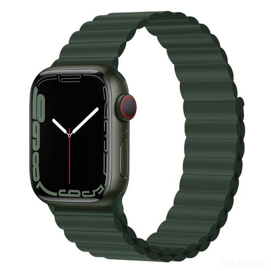 Cinturino Apple Watch 38mm / 40mm / 41mm Devia Deluxe Series Sport 3 Magnete in silicone Verde sequoia